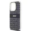 DKNY iPhone 15 Pro compatible with MagSafe DKHMP15LHRHSEK hátlap, tok MagSafe PC TPU Repeat Texture Pattern W/ Stripe, fekete