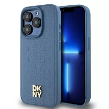   DKNY iPhone 15 Pro MagSafe DKHMP15LPSHRPSB hátlap, tok MagSafe Pu Repeat Pattern W/Stack Logo, kék