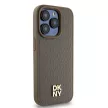 DKNY DKHMP15LPSHRPSW iPhone 15 Pro 6.1" hátlap, tok Leather Monogram Pattern Metal Logo MagSafe, barna