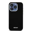 DKNY iPhone 15 Pro compatible with MagSafe DKHMP15LSMCHLK hátlap, tok MagSafe Silicone W/Horizontal Metal Logo, fekete