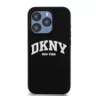 DKNY iPhone 15 Pro compatible with MagSafe DKHMP15LSNYACH hátlap, tok MagSafe Silicone W/White Arch Logo, fekete