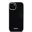 DKNY iPhone 15 Plus MagSafe DKHMP15MSMCHLK hátlap, tok MagSafe Silicone W/Horizontal Metal Logo, fekete