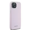 DKNY iPhone 15 compatible with MagSafe DKHMP15SSMCHLP hátlap, tok MagSafe Silicone W/Horizontal Metal Logo, rózsaszín