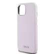 DKNY iPhone 15 compatible with MagSafe DKHMP15SSMCHLP hátlap, tok MagSafe Silicone W/Horizontal Metal Logo, rózsaszín