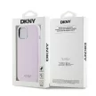 DKNY iPhone 15 compatible with MagSafe DKHMP15SSMCHLP hátlap, tok MagSafe Silicone W/Horizontal Metal Logo, rózsaszín