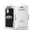 DKNY iPhone 15 compatible with MagSafe DKHMP15SSNYACH hátlap, tok MagSafe Silicone W/White Arch Logo, fekete