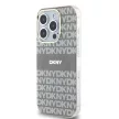 DKNY iPhone 15 Pro Max compatible with MagSafe DKHMP15XHRHSEE hátlap, tok MagSafe PC TPU Repeat Texture Pattern W/ Stripe, bézs