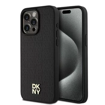   DKNY iPhone 15 Pro Max MagSafe DKHMP15XPSHRPSK hátlap, tok MagSafe Pu Repeat Pattern W/Stack Logo, fekete