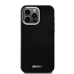 DKNY iPhone 15 Pro Max compatible with MagSafe DKHMP15XSMCHLK hátlap, tok MagSafe Silicone W/Horizontal Metal Logo, fekete