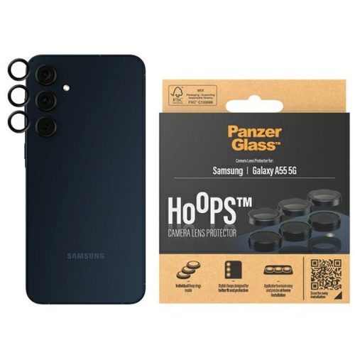 PanzerGlass lencsevédő üvegfólia Hoops Camera Samsung Galaxy A55 5G A556 5D teljes kijelzős kameravédő
