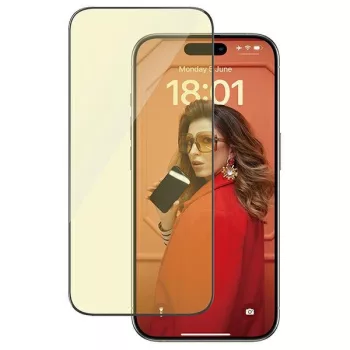   PanzerGlass kijelzővédő üvegfólia Ultra-Wide Fit iPhone 15 Pro 6.1" 2in1 tükröződésmentes, kékfény szűrő