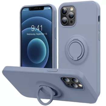   Beline Silicone Case, hátlap, tok gyűrűvel iPhone 12 Pro Max, kék