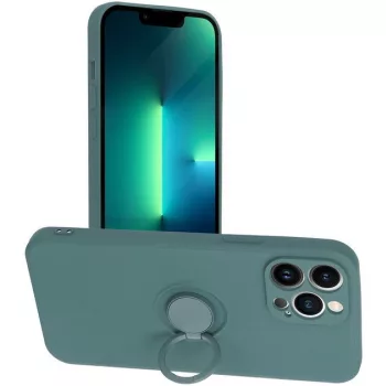   Beline Silicone Case, hátlap, tok gyűrűvel iPhone 12 Pro Max, zöld