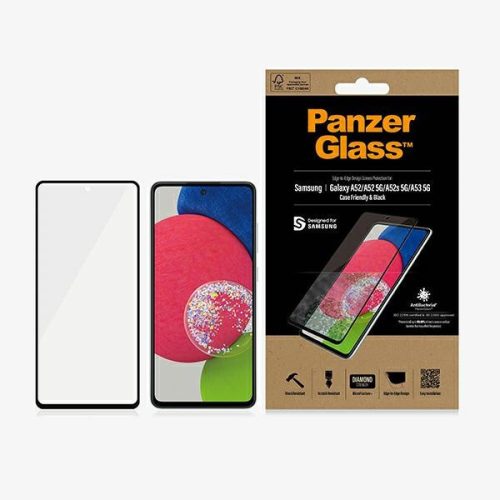 PanzerGlass E2E Microfracture Samsung Galaxy A52 /A52 5G/A53 5G tokbarát üvegfólia, fekete