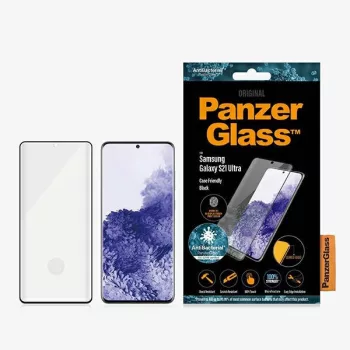   PanzerGlass kijelzővédő üvegfólia E2E Samsung Galaxy S21 Ultra G998 tokbarát ujjlenyomat kompatibilis antibakteriális 5D teljes kijelzős