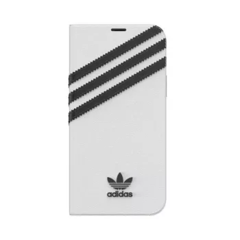   Adidas OR Booklet Case tok PU iPhone 12/12 Pro 6.1", fehér, fekete