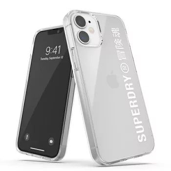   SuperDry Snap iPhone 12 mini hátlap, tok, átlátszó, fehér