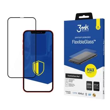   3MK FlexibleGlass Max iPhone 11 6.1", fekete, hibrid üvegfólia, átlátszó,