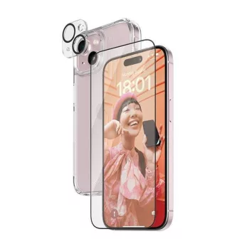   PanzerGlass csomag 3in1 Szett iPhone 15 6.1" hátlap tok + kijelzővédő + lencsevédő edzett üvegfólia