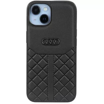  Audi Genuine Leather AU-TPUPCIP14-Q8/D1-BK iPhone 14 6,1" valódi bőr hátlap, tok, fekete