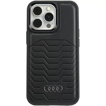   Audi Szintetikus bőr MagSafe iPhone 15 Pro 6.1", hátlap, tok, fekete
