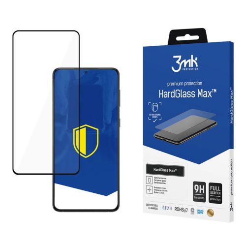 3MK HardGlass Max Samsung Galaxy S21 FE, teljes képernyős ujjlenyomamentes edzett üvegfólia, fekete