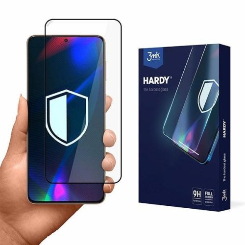3MK Hardy Samsung Galaxy S21+ 5G kémiailag edzett üvegfólia, fekete