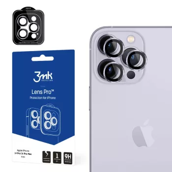   3MK Lens Protection Pro iPhone 14 Pro/14 Pro Max kamera objektív védelem rögzítőkerettel 1db, lila