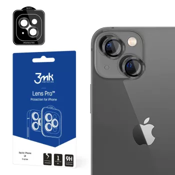   3MK Lens Protection Pro iPhone 14 6.1" kamera védőfólia rögzítőkerettel 1db, grafit