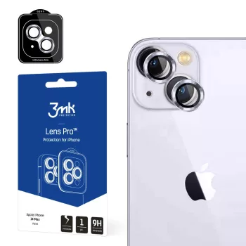   3MK Lens Protection Pro iPhone 14 Plus 6.7" kamera védőfólia rögzítőkerettel 1db, lila
