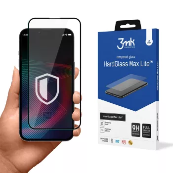   3MK HardGlass Max Lite iPhone 14 Pro Max, teljes képernyős edzett üvegfólia, fekete