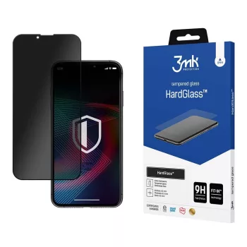   3MK HardGlass Max Privacy iPhone 14/13 /13 Pro 6,1", teljes képernyős ujjlenyomamentes edzett üvegfólia, fekete