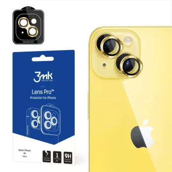   3MK Lens Protection Pro iPhone 14 6.1", sárga kamera védőfólia rögzítőkerettel 1db