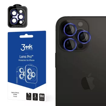   3MK Lens Protect Pro iPhone 15 Pro Max 6.7", kék kamera védőfólia rögzítőkerettel 1db.