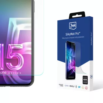   3MK Silky Matt Pro iPhone 15 Plus 6.7" matt kijelzővédő fólia, átlátszó