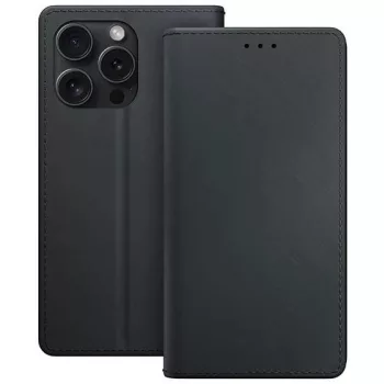 3MK oldalra nyíló tok iPhone 15 Pro Max 6.7", fekete