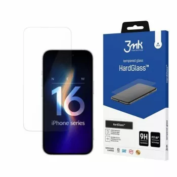   3MK HardGlass iPhone 16 Plus teljes képernyős ujjlenyomamentes edzett üvegfólia, fekete