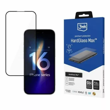   3MK HardGlass Max iPhone 16 Plus teljes képernyős ujjlenyomamentes edzett üvegfólia, fekete