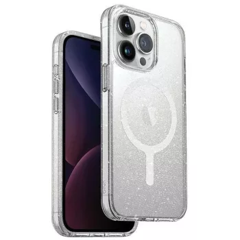   UNIQ LifePro Xtreme MagSafe Glitter tok iPhone 15 Pro 6.1" Magclick töltő tok, átlátszó