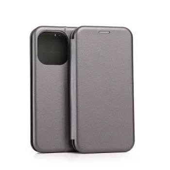   Beline Book Magnetic oldalra nyíló tok iPhone 15 Pro 6,1", sötétszürke