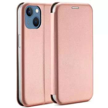   Beline Book Magnetic oldalra nyíló tok iPhone 14/13 6.1", rozéarany