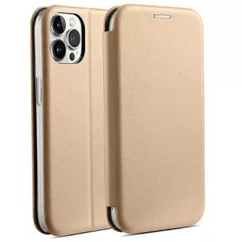   Beline Book Magnetic oldalra nyíló tok iPhone 14 Pro Max 6.7", arany