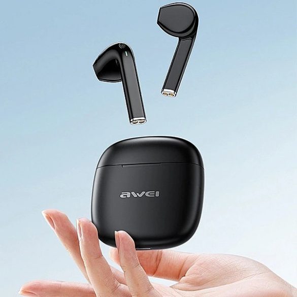 Awei T26 Pro TWS Bluetooth 5.3 headset akkumulátoros töltő tokkal, fekete