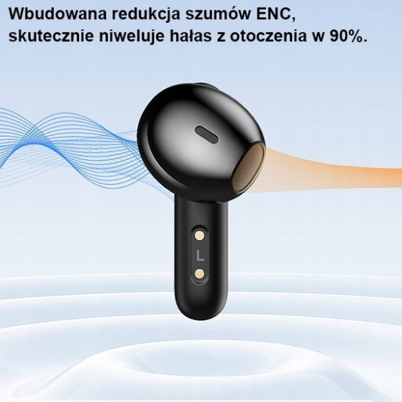 Awei T66 TWS Bluetooth 5.3 headset akkumulátoros töltő tokkal, fekete