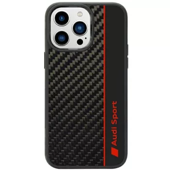   Audi Carbon Fiber Stripe iPhone 14 Pro Max (AUS-TPUPCIP14PM-R8/D1-BK) hátlap, tok, fekete