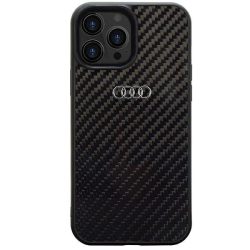   Audi Carbon Fiber iPhone 14 Pro Max (AU-TPUPCIP14PM-R8/D2-BK) hátlap, tok, fekete