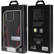 Audi Genuine Leather MagSafe iPhone 14 Max (AU-TPUPCMIP14PM-R8/D3-RD) MagSafe hátlap, tok, fekete-piros