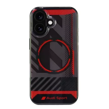   Audi IML Sport MagSafe iPhone 16 (AUS-IMLMIP16-RSQ/D2-BK) Magsafe kompatiblis hátlap, tok, fekete