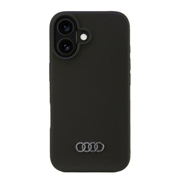 Audi Silicone Case iPhone 16 (AU-LSRIP16-Q3/D1-BK) hátlap, tok, fekete