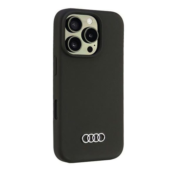 Audi Silicone Case iPhone 16 Pro (AU-LSRIP16P-Q3/D1-BK) hátlap, tok, fekete